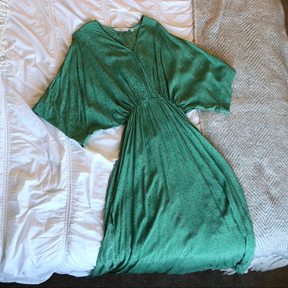 & Other Stories Green Kaftan Maxi Dress